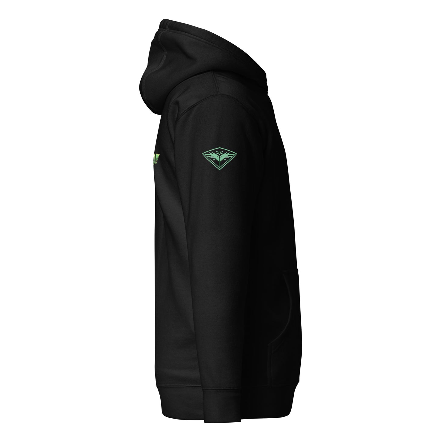 Emerald Hand Clan Head Small Logo Hoodie